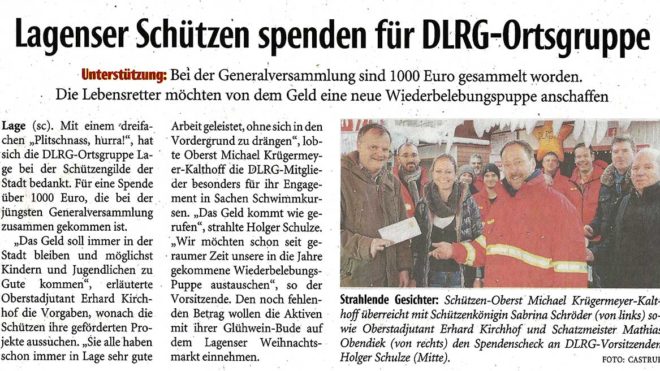 Pressebericht Spende an DLRG (LZ)